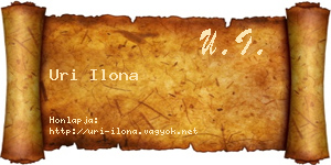 Uri Ilona névjegykártya